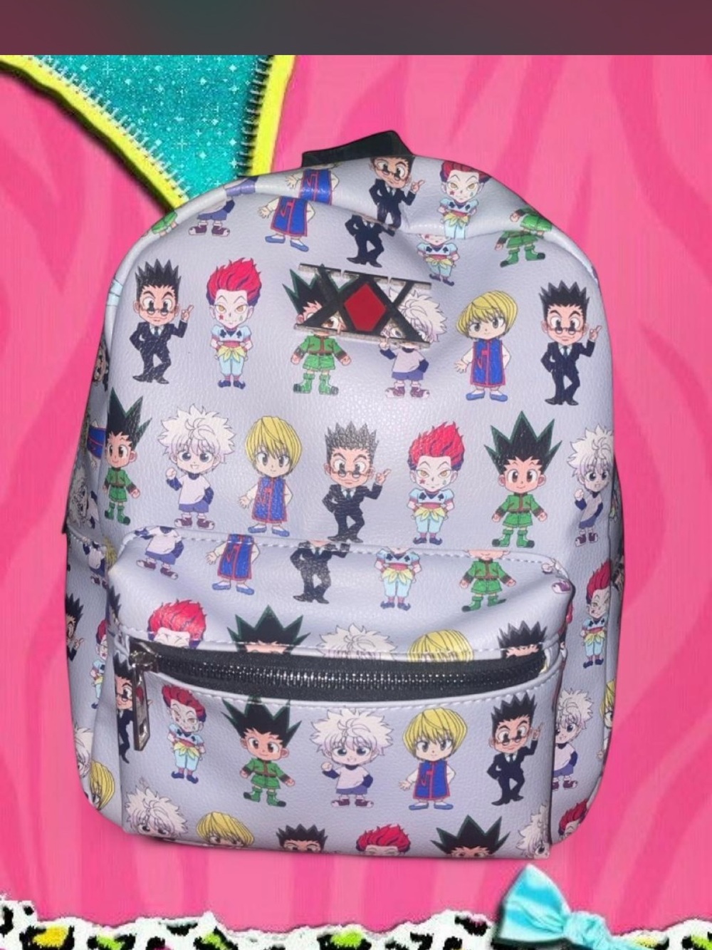 Anime Character Mini Backpack in Light Gray